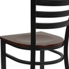 image:imageFlash Furniture 4 Pk HERCULES Series Brownblack Ladder Back Metal Restaurant Chair  Mahogany Wood Seat  Wood Seat Durable Construction Commercial Use Metal Frame