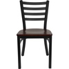 image:imageFlash Furniture 4 Pk HERCULES Series Brownblack Ladder Back Metal Restaurant Chair  Mahogany Wood Seat  Wood Seat Durable Construction Commercial Use Metal Frame