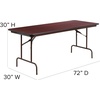 image:imageFlash Furniture 6 ft Laminate Folding Banquet Table Mahogany  Durable Construction Commercial Use