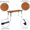 image:imageFlash Furniture 60x26 in Rectangular Activity Table Oak  Mobile Height Adjustable Standard Legs Flexible Laminate 26x60 in FootprintOak