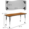 image:imageFlash Furniture 60x26 in Rectangular Activity Table Oak  Mobile Height Adjustable Standard Legs Flexible Laminate 26x60 in FootprintOak