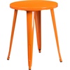 image:imageFlash Furniture Commercial Grade 24 Round BlackAntique Gold Metal IndoorOutdoor Table Set with 2 Cafe ChairsOrange
