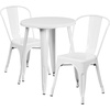 image:imageFlash Furniture Commercial Grade 24 Round BlackAntique Gold Metal IndoorOutdoor Table Set with 2 Cafe ChairsWhite