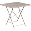 image:imageFlash Furniture Commercial Grade 28 Square Light Gray IndoorOutdoor Steel Folding Patio Table Set with 4 Square Back ChairsLight Gray