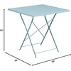 image:imageFlash Furniture Commercial Grade 28 Square Light Gray IndoorOutdoor Steel Folding Patio Table Set with 4 Square Back ChairsSky Blue