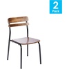 image:imageFlash Furniture Commercial Metal Dining Chair Antique Copper 2Pack  Black Metal FramesAntique Copper