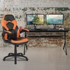 image:imageFlash Furniture Gaming Desk with Racing Chair OrangeBlack  Racing Style Cup Holder Wire Management Headphone Hook Removable Mouse Pad Top