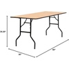 image:imageFlash Furniture Ginny 725 ft x 25 ft Serpentine Wood Folding Banquet Table  Durable Construction Commercial UseNatural