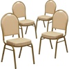 image:imageFlash Furniture HERCULES Series Dome Back Stacking Banquet Chair in Beige Patterned Fabric  Gold Frame  Gold Frame Fabric UpholsteryBeige Patterned FabricGold Frame