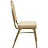 image:imageFlash Furniture HERCULES Series Dome Back Stacking Banquet Chair in Beige Patterned Fabric  Gold Frame  Gold Frame Fabric UpholsteryBeige Patterned FabricGold Frame