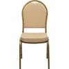 image:imageFlash Furniture HERCULES Series Dome Back Stacking Banquet Chair in Beige Patterned Fabric  Gold Frame  Gold Frame Fabric UpholsteryBeige Patterned FabricGold Frame