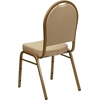 image:imageFlash Furniture HERCULES Series Dome Back Stacking Banquet Chair in Beige Patterned Fabric  Gold Frame  Gold Frame Fabric UpholsteryBeige Patterned FabricGold Frame