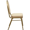 image:imageFlash Furniture HERCULES Series Dome Back Stacking Banquet Chair in Beige Patterned Fabric  Gold Frame  Gold Frame Fabric UpholsteryBeige Patterned FabricGold Frame