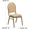 image:imageFlash Furniture HERCULES Series Dome Back Stacking Banquet Chair in Beige Patterned Fabric  Gold Frame  Gold Frame Fabric UpholsteryBeige Patterned FabricGold Frame