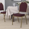 image:imageFlash Furniture HERCULES Series Dome Back Stacking Banquet Chair in Beige Patterned Fabric  Gold Frame  Gold Frame Fabric UpholsteryBurgundy Diamond PatternedGold