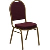 image:imageFlash Furniture HERCULES Series Dome Back Stacking Banquet Chair in Beige Patterned Fabric  Gold Frame  Gold Frame Fabric UpholsteryBurgundy Patterned FabricGold Frame