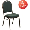 image:imageFlash Furniture HERCULES Series Dome Back Stacking Banquet Chair in Beige Patterned Fabric  Gold Frame  Gold Frame Fabric UpholsteryGreen Patterned FabricGold Vein Frame
