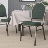 image:imageFlash Furniture HERCULES Series Dome Back Stacking Banquet Chair in Beige Patterned Fabric  Gold Frame  Gold Frame Fabric UpholsteryGreen Patterned FabricGold Vein Frame