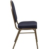 image:imageFlash Furniture HERCULES Series Dome Back Stacking Banquet Chair in Beige Patterned Fabric  Gold Frame  Gold Frame Fabric UpholsteryNavy Patterned FabricGold Frame