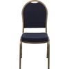 image:imageFlash Furniture HERCULES Series Dome Back Stacking Banquet Chair in Beige Patterned Fabric  Gold Frame  Gold Frame Fabric UpholsteryNavy Patterned FabricGold Frame