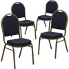 image:imageFlash Furniture HERCULES Series Dome Back Stacking Banquet Chair in Beige Patterned Fabric  Gold Frame  Gold Frame Fabric UpholsteryNavy Patterned FabricGold Frame