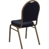 image:imageFlash Furniture HERCULES Series Dome Back Stacking Banquet Chair in Beige Patterned Fabric  Gold Frame  Gold Frame Fabric UpholsteryNavy Patterned FabricGold Frame