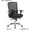 image:imageFlash Furniture Hercules 247 Big amp Tall Mesh Office Chair Black  350 LB Capacity Intensive Use Lumbar Support