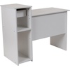 image:imageFlash Furniture Highland Park White Computer Desk with Shelves and Drawer  Sliding Keyboard Tray Storage Shelves Storage DrawerWhite