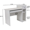 image:imageFlash Furniture Highland Park White Computer Desk with Shelves and Drawer  Sliding Keyboard Tray Storage Shelves Storage DrawerWhite