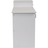 image:imageFlash Furniture Highland Park White Computer Desk with Shelves and Drawer  Sliding Keyboard Tray Storage Shelves Storage DrawerWhite
