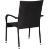 image:imageFlash Furniture Maxim Wicker IndoorOutdoor Dining Chairs with Arms  Black Wicker Wrapped Steel Frames  Fade amp Weather Resistantfor Deck or Backyard  Set of 2Black