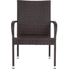 image:imageFlash Furniture Maxim Wicker IndoorOutdoor Dining Chairs with Arms  Black Wicker Wrapped Steel Frames  Fade amp Weather Resistantfor Deck or Backyard  Set of 2Espresso