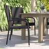 image:imageFlash Furniture Maxim Wicker IndoorOutdoor Dining Chairs with Arms  Black Wicker Wrapped Steel Frames  Fade amp Weather Resistantfor Deck or Backyard  Set of 2Black