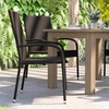 image:imageFlash Furniture Maxim Wicker IndoorOutdoor Dining Chairs with Arms  Black Wicker Wrapped Steel Frames  Fade amp Weather Resistantfor Deck or Backyard  Set of 2Espresso