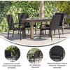 image:imageFlash Furniture Maxim Wicker IndoorOutdoor Dining Chairs with Arms  Black Wicker Wrapped Steel Frames  Fade amp Weather Resistantfor Deck or Backyard  Set of 2Black