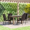 image:imageFlash Furniture Maxim Wicker IndoorOutdoor Dining Chairs with Arms  Black Wicker Wrapped Steel Frames  Fade amp Weather Resistantfor Deck or Backyard  Set of 2Espresso