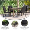image:imageFlash Furniture Maxim Wicker IndoorOutdoor Dining Chairs with Arms  Black Wicker Wrapped Steel Frames  Fade amp Weather Resistantfor Deck or Backyard  Set of 2Black