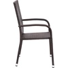image:imageFlash Furniture Maxim Wicker IndoorOutdoor Dining Chairs with Arms  Black Wicker Wrapped Steel Frames  Fade amp Weather Resistantfor Deck or Backyard  Set of 2Espresso