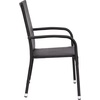 image:imageFlash Furniture Maxim Wicker IndoorOutdoor Dining Chairs with Arms  Black Wicker Wrapped Steel Frames  Fade amp Weather Resistantfor Deck or Backyard  Set of 2Black