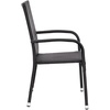image:imageFlash Furniture Maxim Wicker IndoorOutdoor Dining Chairs with Arms  Black Wicker Wrapped Steel Frames  Fade amp Weather Resistantfor Deck or Backyard  Set of 2Black