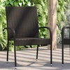image:imageFlash Furniture Maxim Wicker IndoorOutdoor Dining Chairs with Arms  Black Wicker Wrapped Steel Frames  Fade amp Weather Resistantfor Deck or Backyard  Set of 2Espresso