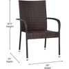 image:imageFlash Furniture Maxim Wicker IndoorOutdoor Dining Chairs with Arms  Black Wicker Wrapped Steel Frames  Fade amp Weather Resistantfor Deck or Backyard  Set of 2Espresso