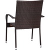 image:imageFlash Furniture Maxim Wicker IndoorOutdoor Dining Chairs with Arms  Black Wicker Wrapped Steel Frames  Fade amp Weather Resistantfor Deck or Backyard  Set of 2Espresso