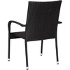 image:imageFlash Furniture Maxim Wicker IndoorOutdoor Dining Chairs with Arms  Black Wicker Wrapped Steel Frames  Fade amp Weather Resistantfor Deck or Backyard  Set of 2Black