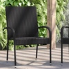 image:imageFlash Furniture Maxim Wicker IndoorOutdoor Dining Chairs with Arms  Black Wicker Wrapped Steel Frames  Fade amp Weather Resistantfor Deck or Backyard  Set of 2Black