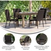 image:imageFlash Furniture Maxim Wicker IndoorOutdoor Dining Chairs with Arms  Black Wicker Wrapped Steel Frames  Fade amp Weather Resistantfor Deck or Backyard  Set of 2Espresso
