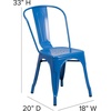 image:imageFlash Furniture Metal IndoorOutdoor Stackable Chair Blue 4Pack  Commercial Grade IndoorOutdoor Use