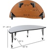 image:imageFlash Furniture Mobile 60 Half Circle Wave Collaborative Grey Thermal Laminate Activity Table  Height Adjustable Short Legs  Mobile Height Adjustable Short Legs Flexible Thermal LaminateGrey