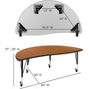 image:imageFlash Furniture Mobile 60 Half Circle Wave Collaborative Grey Thermal Laminate Activity Table  Height Adjustable Short Legs  Mobile Height Adjustable Short Legs Flexible Thermal LaminateOak