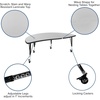 image:imageFlash Furniture Mobile 60 Half Circle Wave Collaborative Grey Thermal Laminate Activity Table  Height Adjustable Short Legs  Mobile Height Adjustable Short Legs Flexible Thermal LaminateGrey